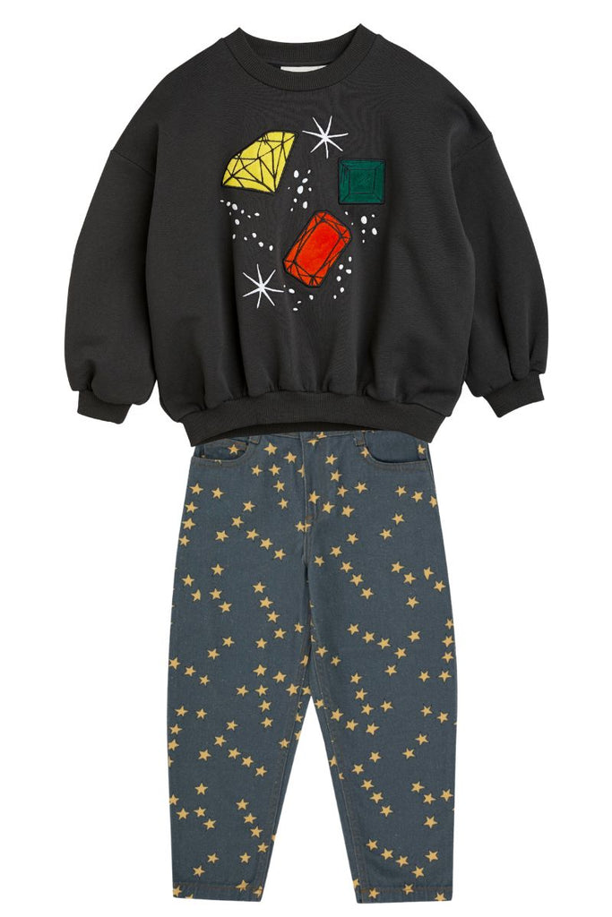 Mini Rodini Jewels Sweatshirt and Tinycottons Tiny Stars Baggy Pant at Design Life Kids