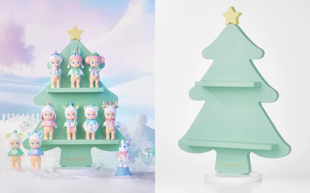 Sonny Angel Winter Wonderland Series Wooden Christmas Tree Display at Design Life Kids
