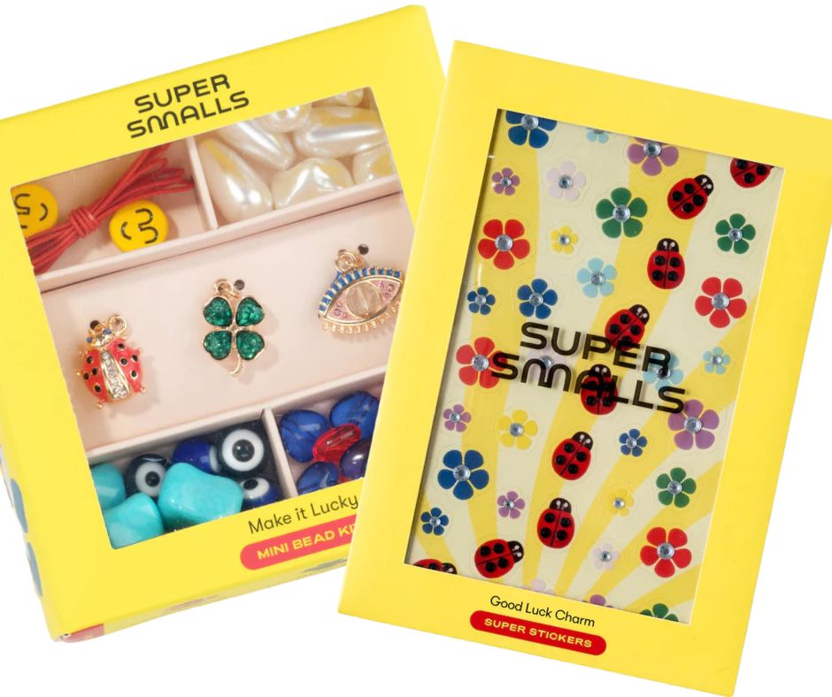 Super Smalls Make It Lucky Mini Bead Kit and Good Luck Charms Sticker Sheet at Design Life Kids