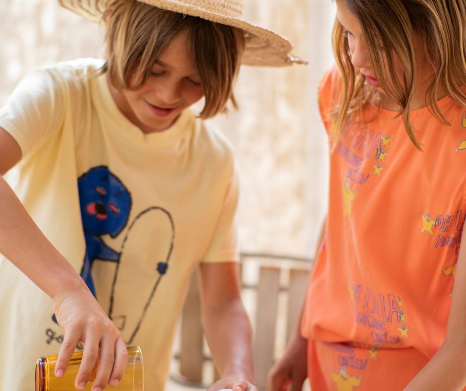 Young Boy in Dog Surfer T-Shirt at Design Life Kids