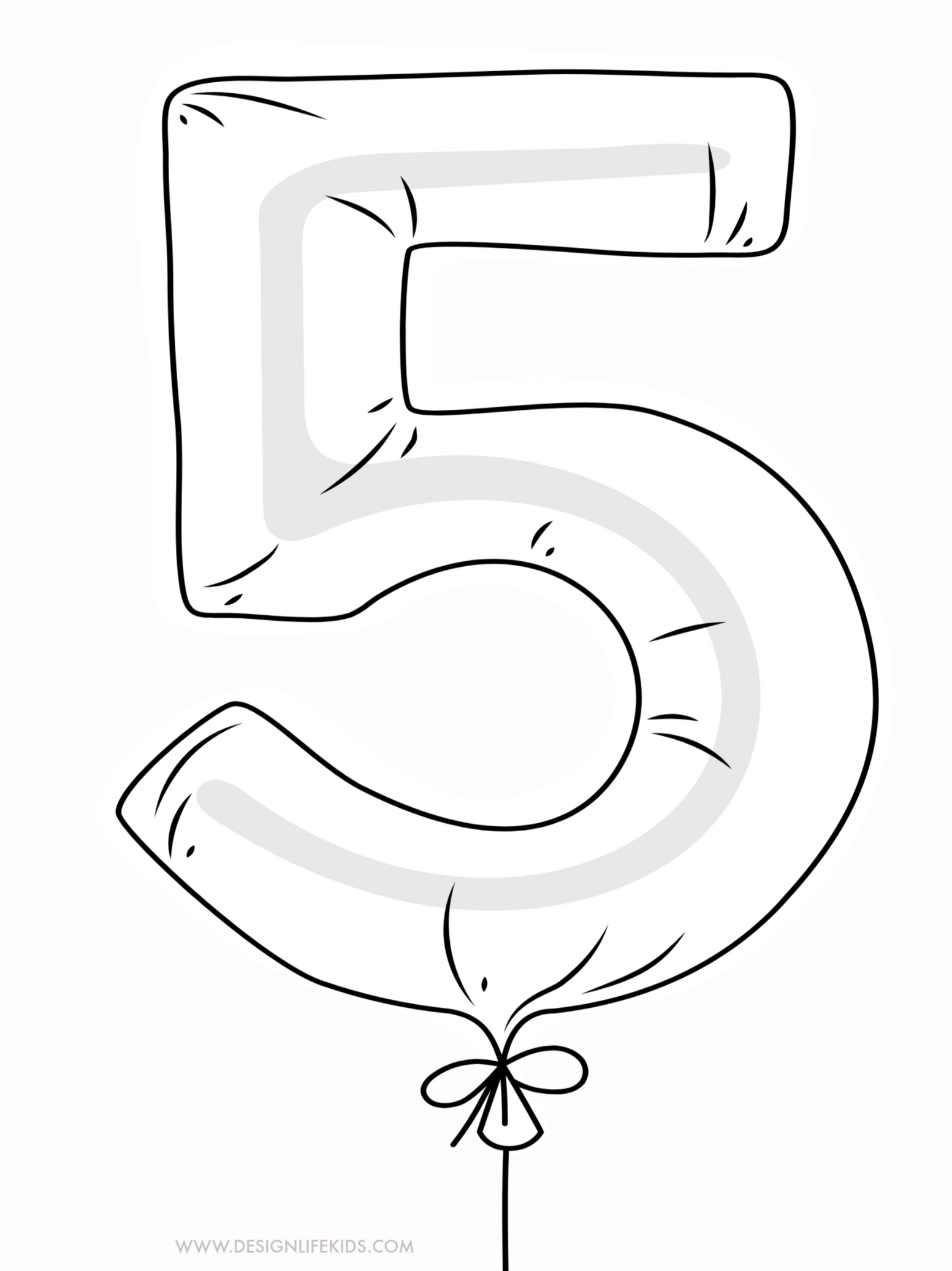 Balloon Numbers Coloring Book Design Life Kids