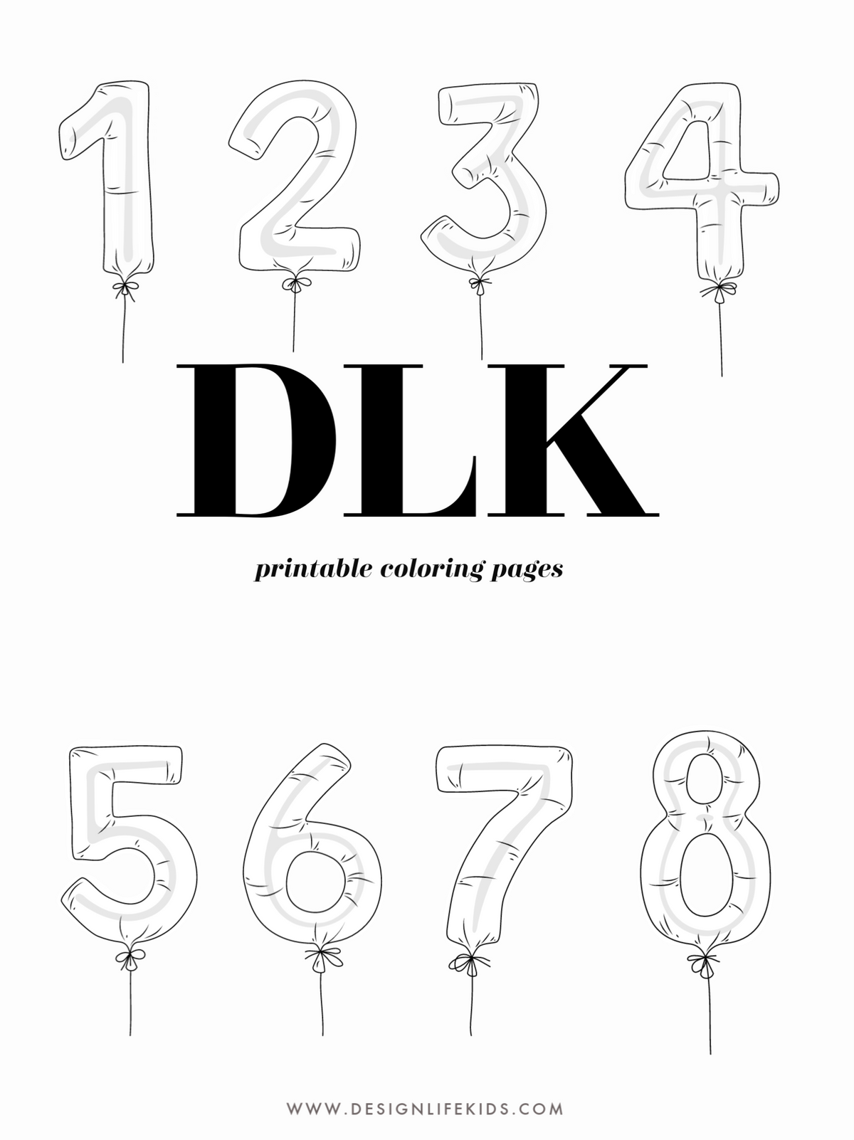 Download Balloon Numbers Coloring Book Design Life Kids