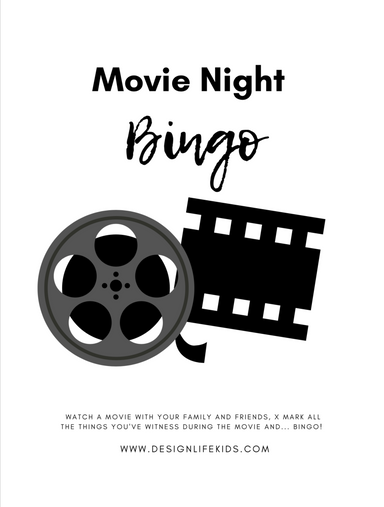 free printable movie night bingo design life kids