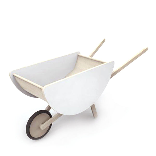 wooden toy wheelbarrow