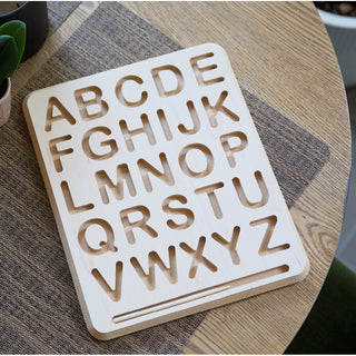 BeginAgain Wooden Alphabet Tracing Board Lowercase