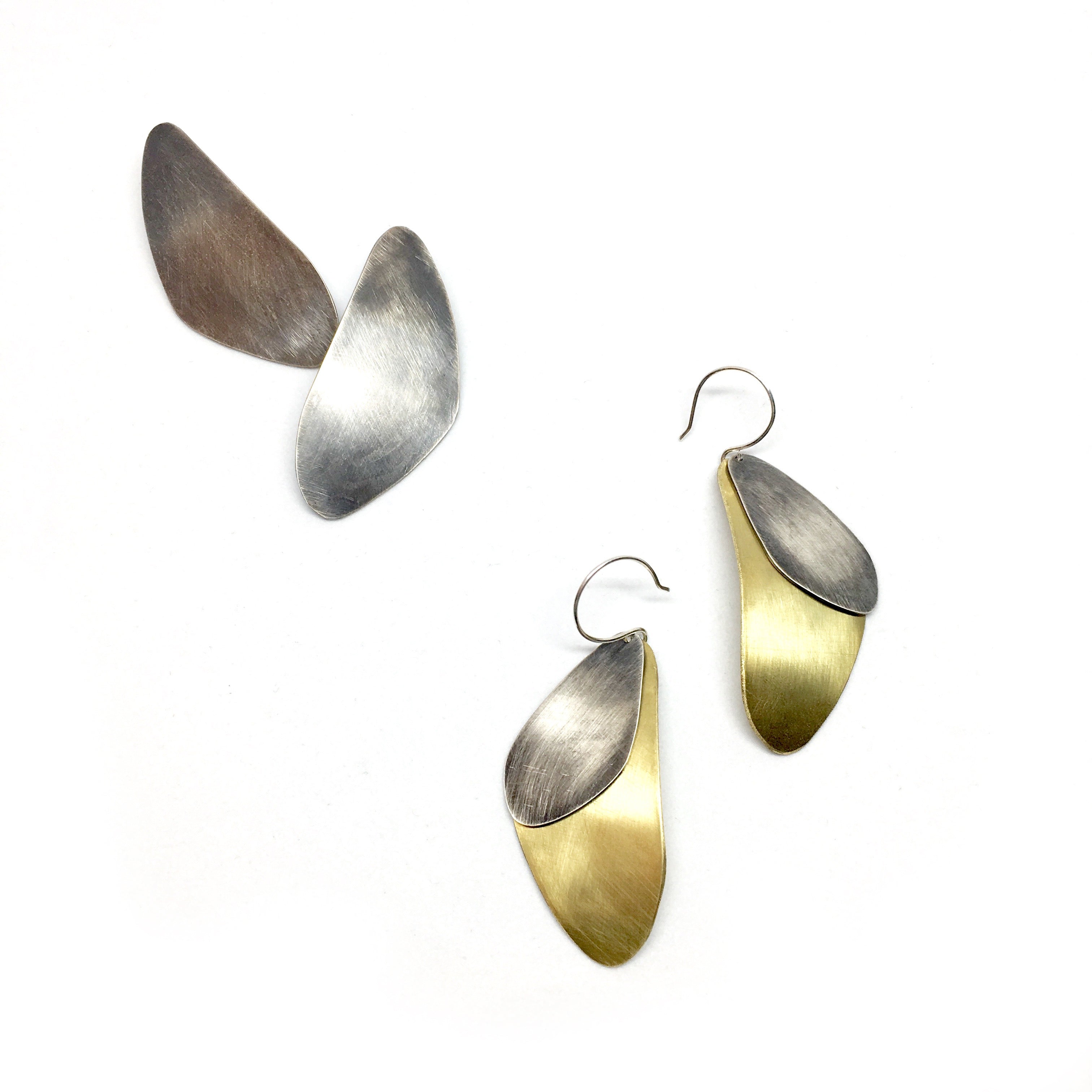Abstract Earrings -LG Mussels