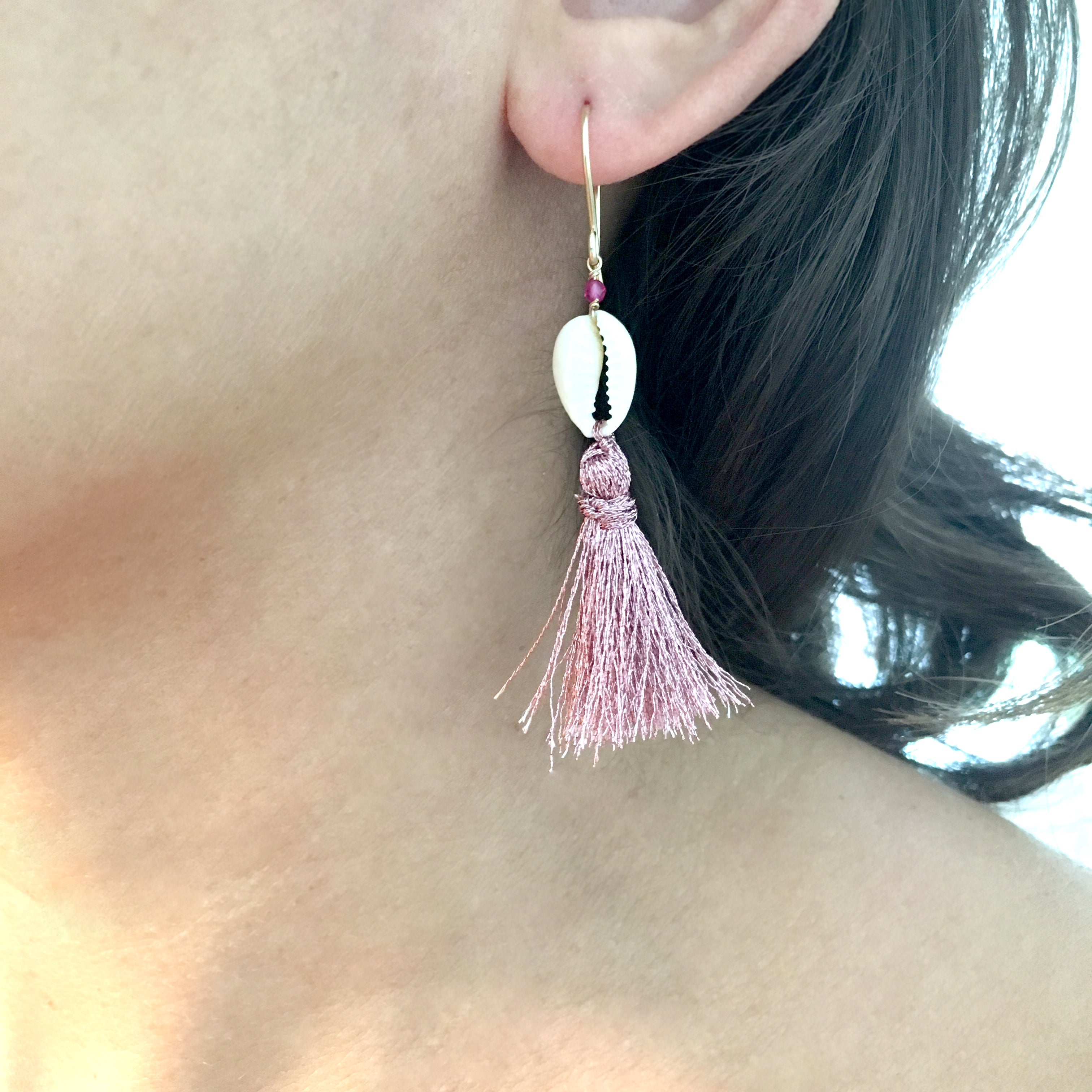 Summer Shell and Tassel Earrings