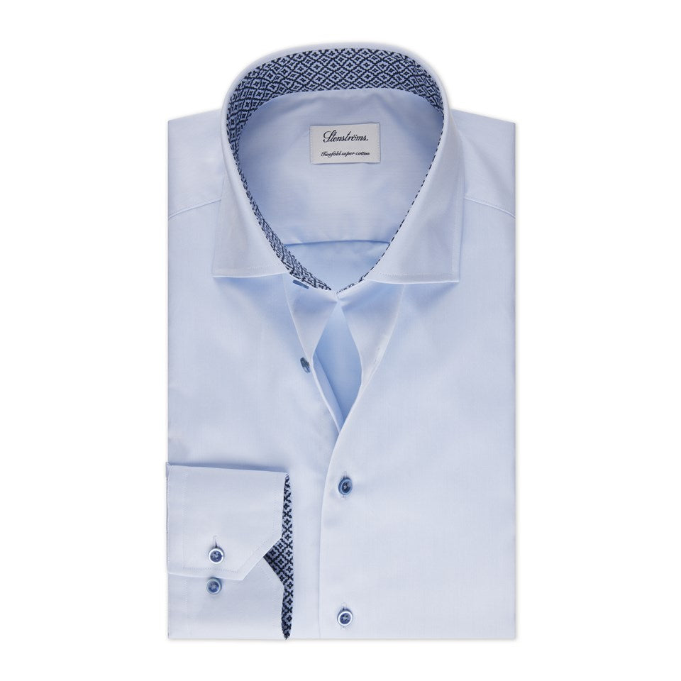 Slimline - Contrast Detail Twill Shirt