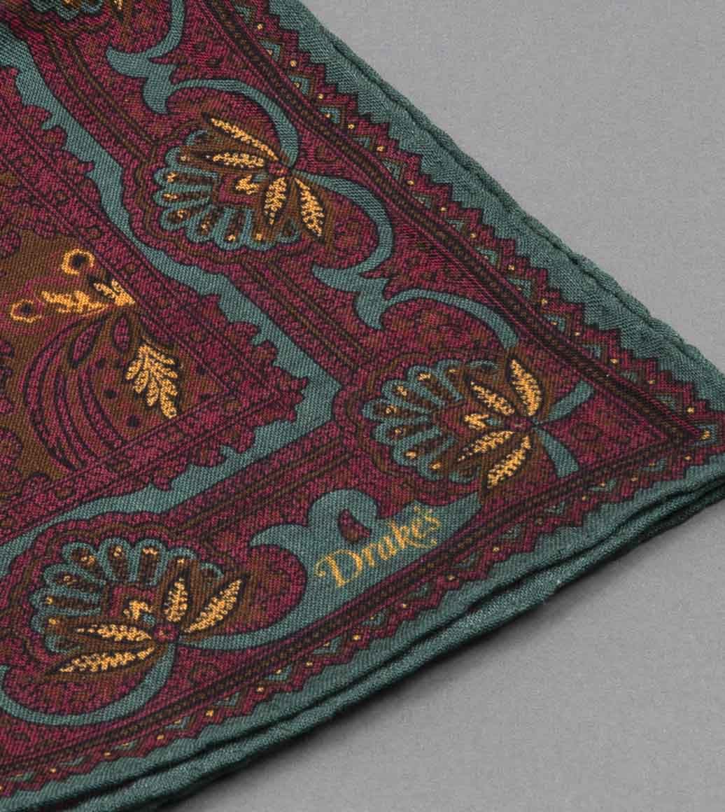 Baroque Paisley Print Pocket Square