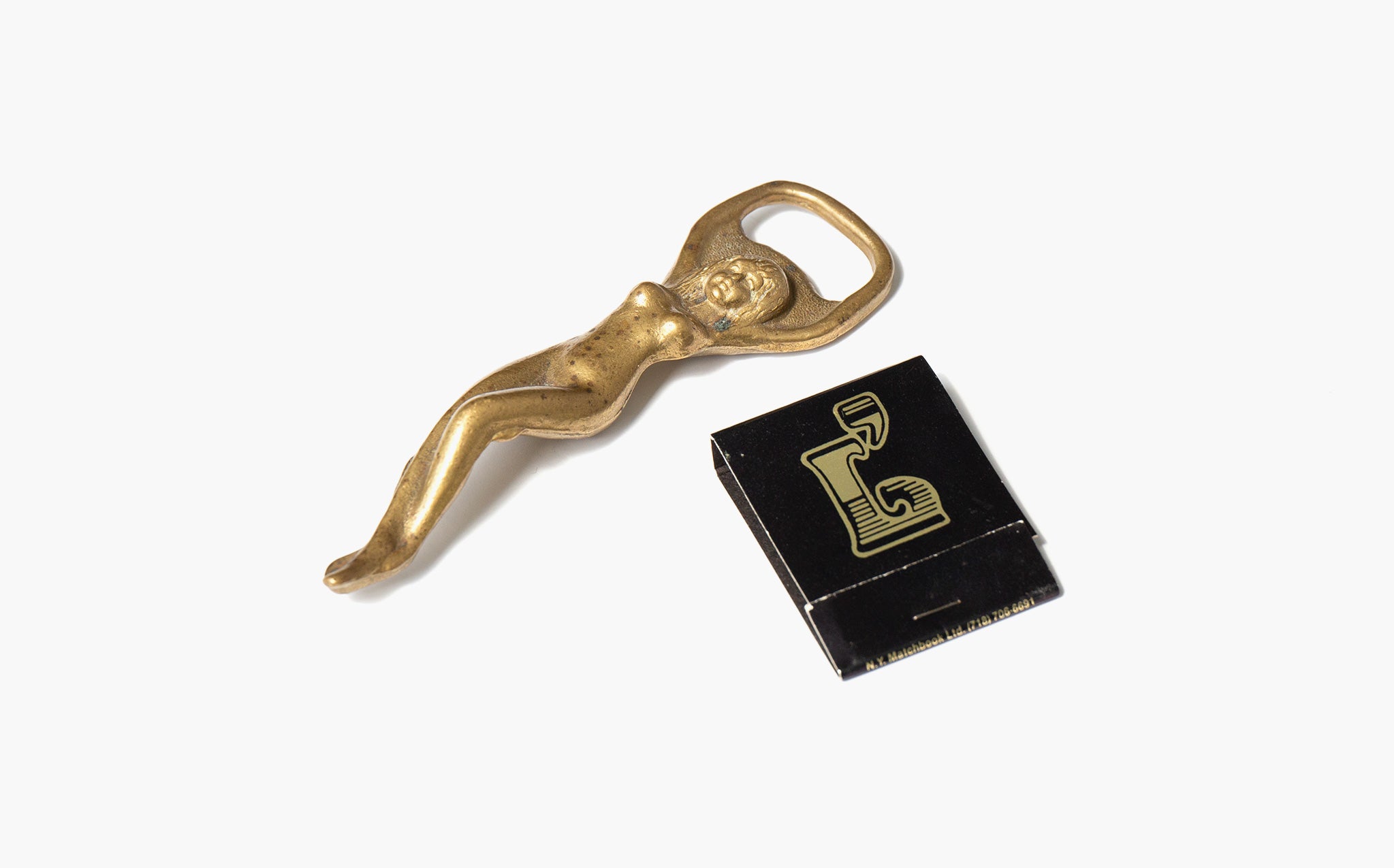 Vintage Brass Nude Bottle Opener