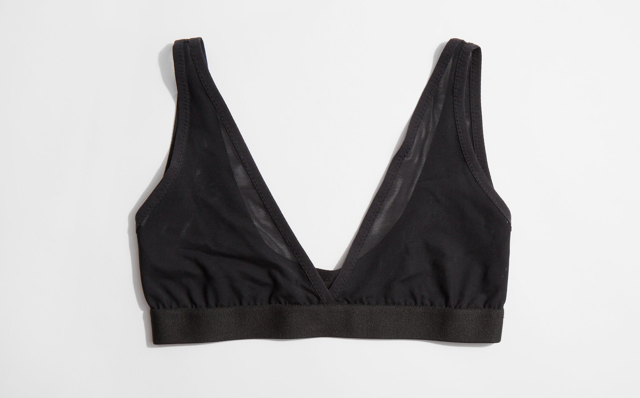 Land of Women Mesh Deep V Bra | Kindred Black