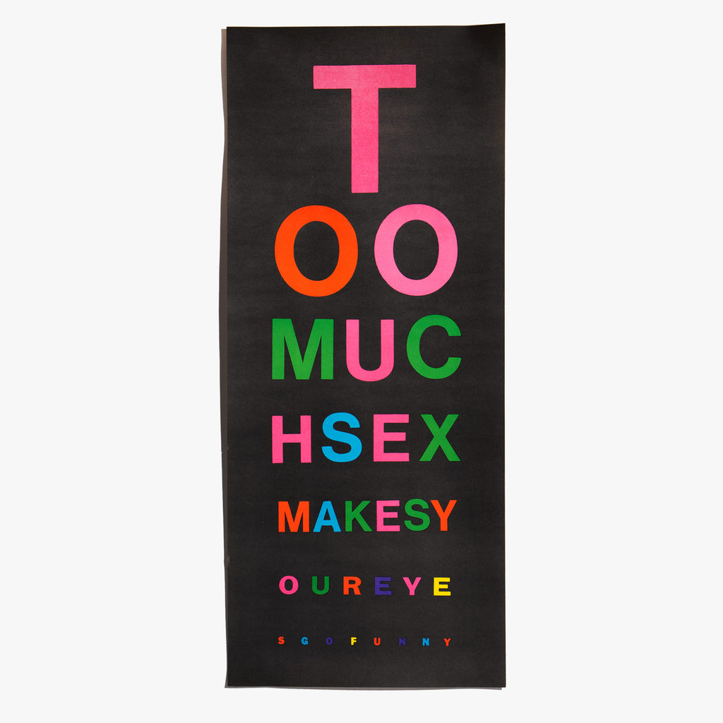 Too Much Sex 70s Blacklight Print Kindred Black 