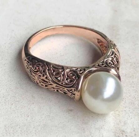 Vintage Simulated Pearl RingsRing6Rose Gold
