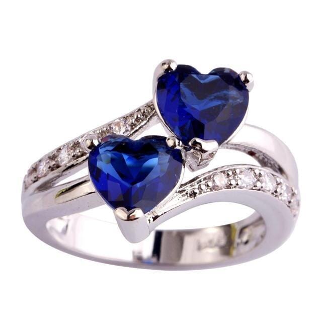 Blue Sapphire Heart Silver Ring AtPerrys – AtPerry's Healing Crystals