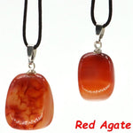 Aventurine and Other Stones Natural Crystal Irregular Tumbled Stone Reiki Rope NecklaceNecklaceRed Agate
