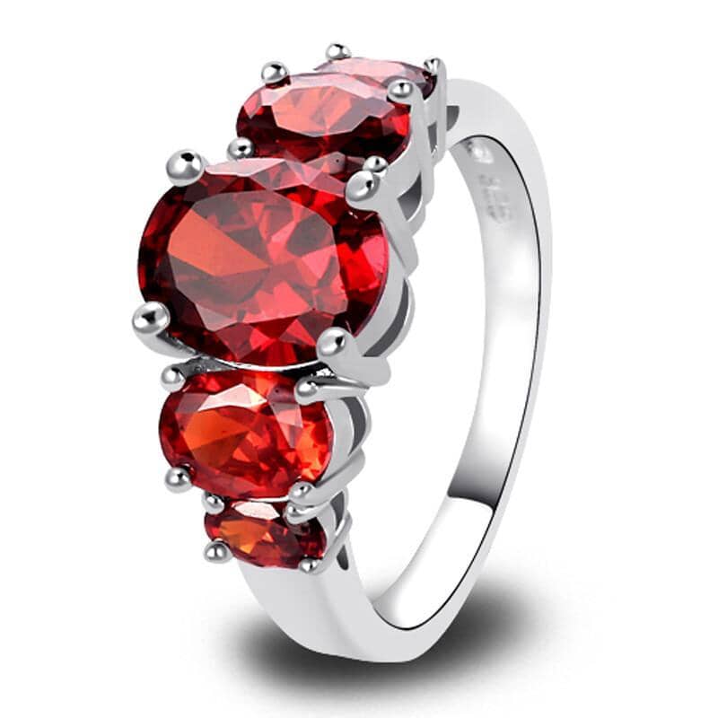 5 Stone Garnet Ring AtPerrys garnet – AtPerry's Healing Crystals