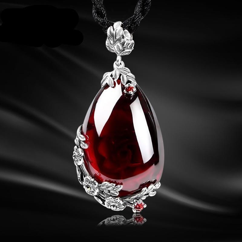 Garnet Stone Water Drop Necklace – AtPerry's Healing Crystals