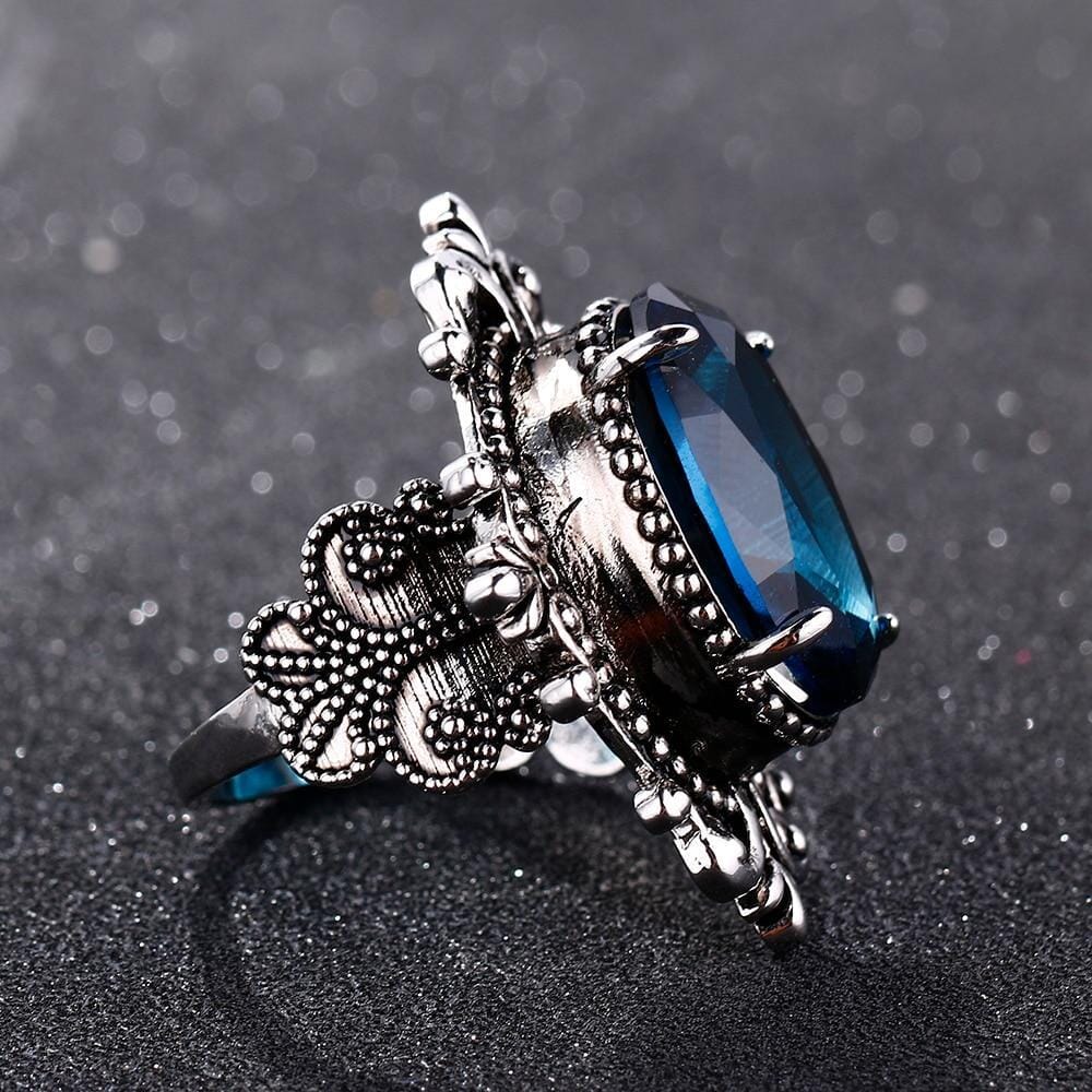 Blue Sapphire Peacock Vintage Ring – AtPerry's Healing Crystals