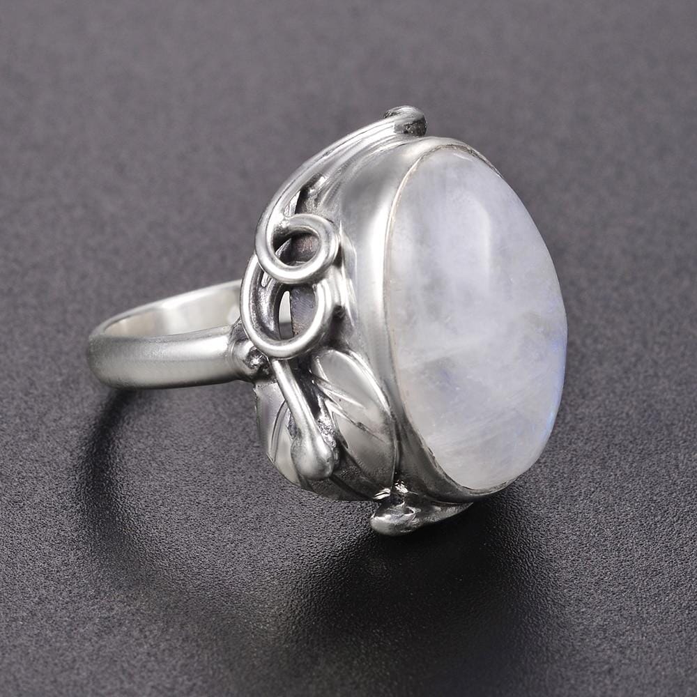 Natural Moonstone Ring - Silver Plated- Size 6-12 – AtPerry's Healing ...