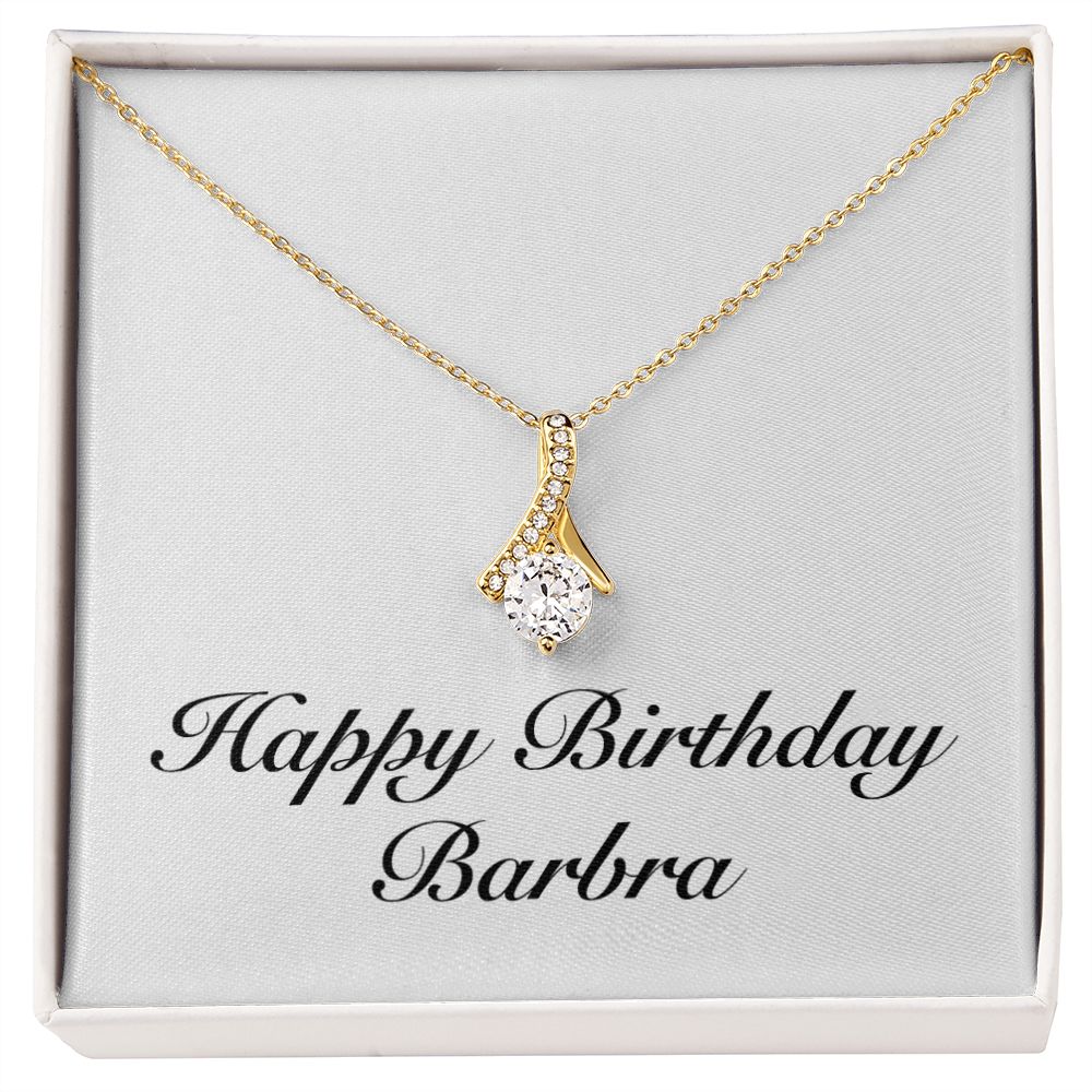 Happy Birthday Barbra - 18K Yellow Gold Finish Alluring Beauty Necklace