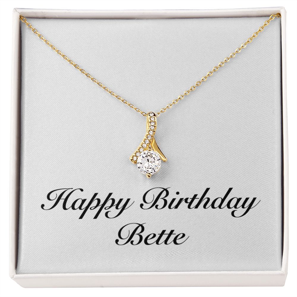 Happy Birthday Bette - 18K Yellow Gold Finish Alluring Beauty Necklace