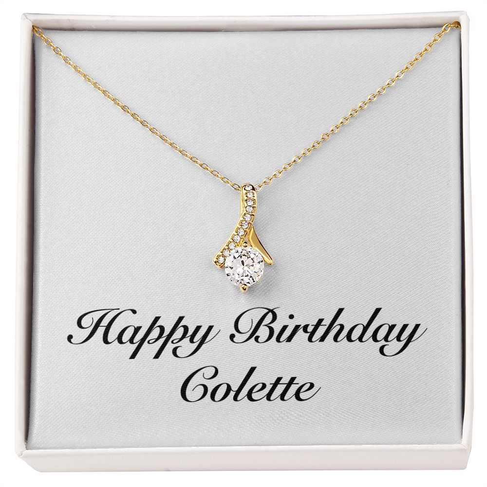 Happy Birthday Colette - 18K Yellow Gold Finish Alluring Beauty Necklace