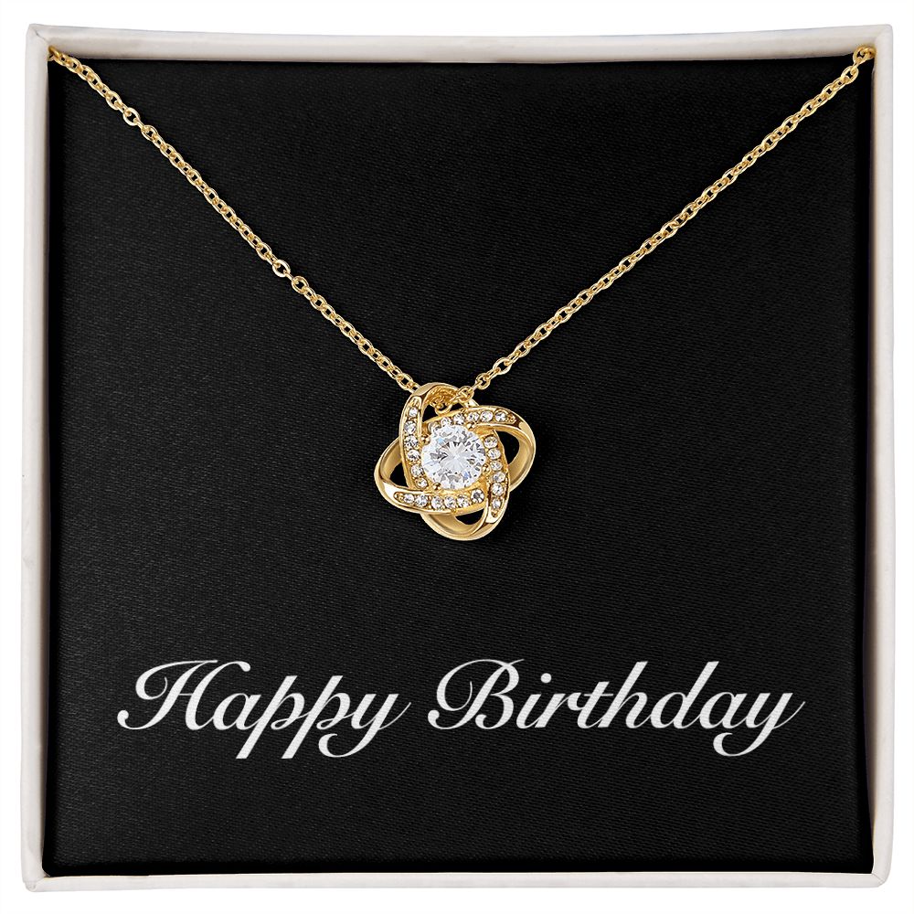 Happy Birthday v2 - 18K Yellow Gold Finish Love Knot Necklace