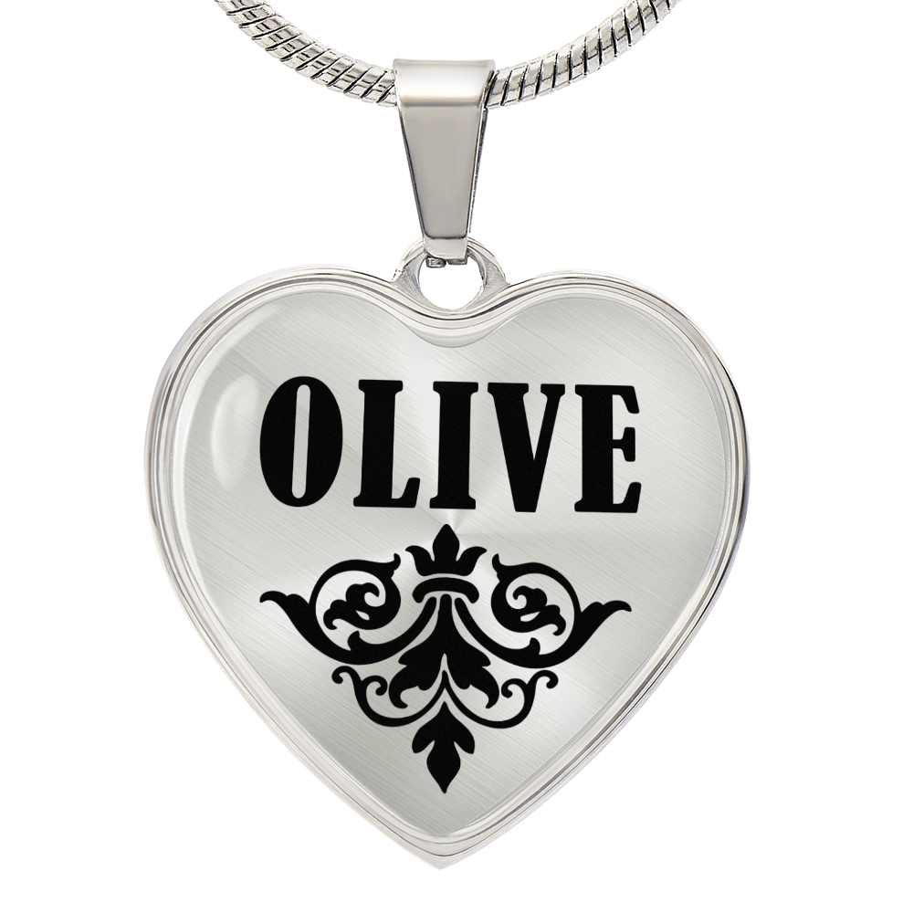 Olive  v01 - Heart Pendant Luxury Necklace