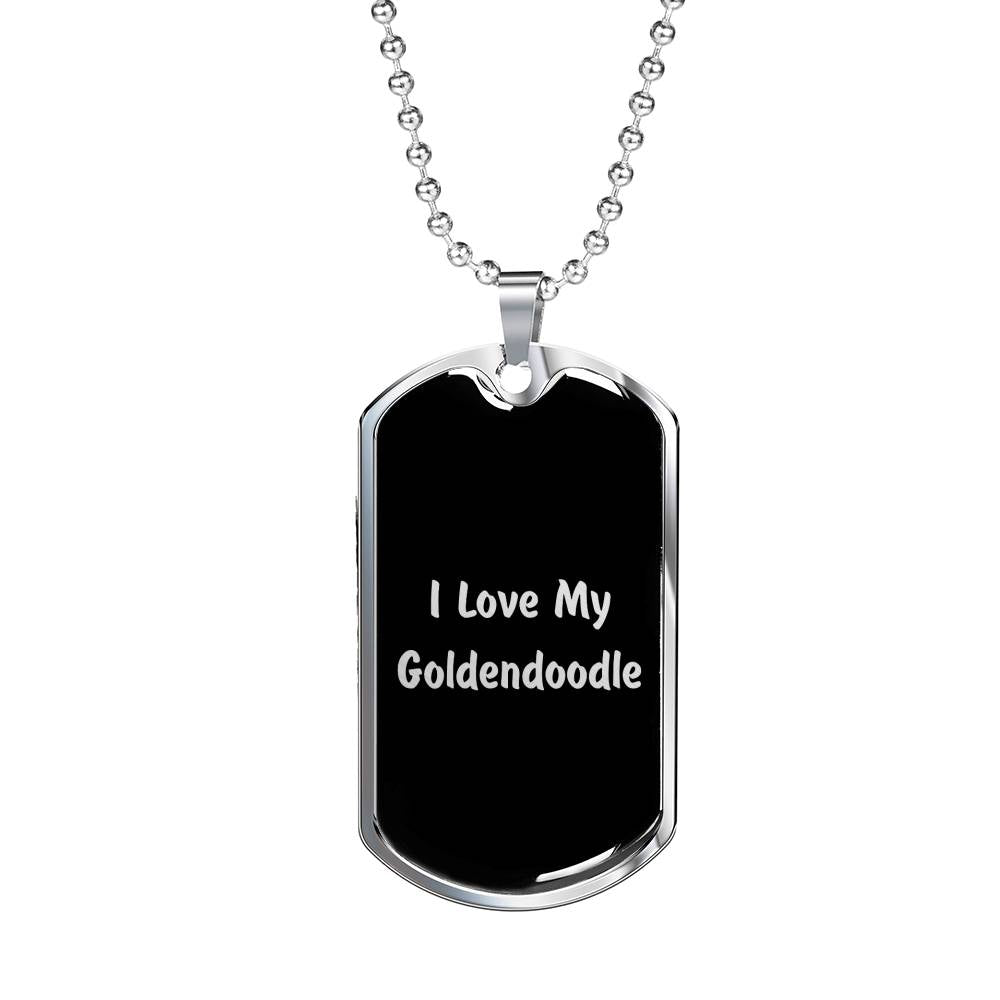 Love My Goldendoodle v5 - Luxury Dog Tag Necklace