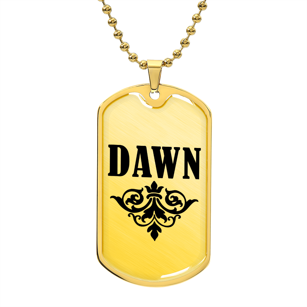 Dawn v01a - 18k Gold Finished Luxury Dog Tag Necklace