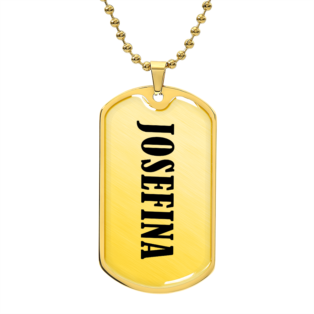 Josefina v01 - 18k Gold Finished Luxury Dog Tag Necklace