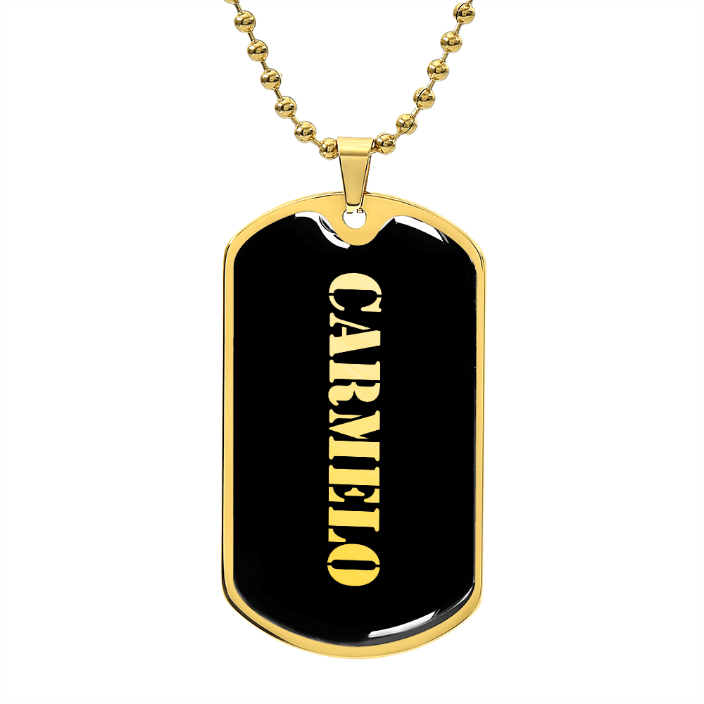 Carmelo v2 - 18k Gold Finished Luxury Dog Tag Necklace