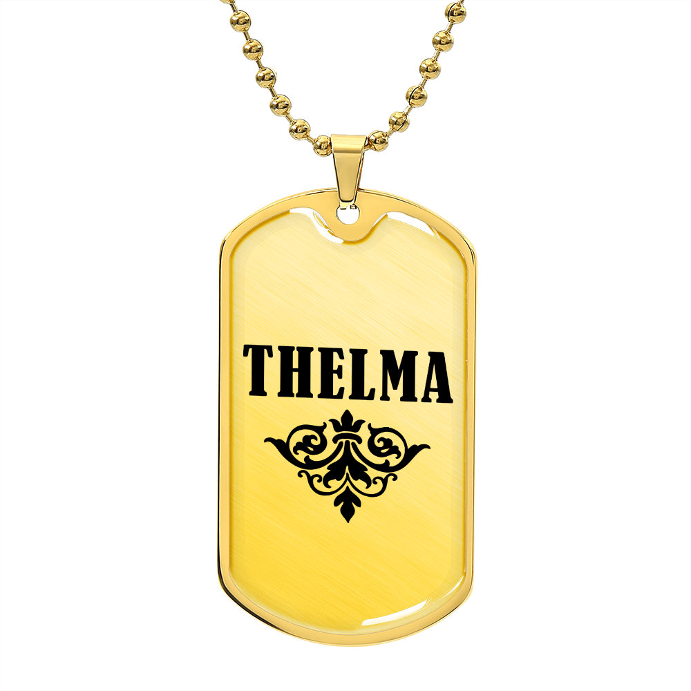 Thelma v01a - 18k Gold Finished Luxury Dog Tag Necklace