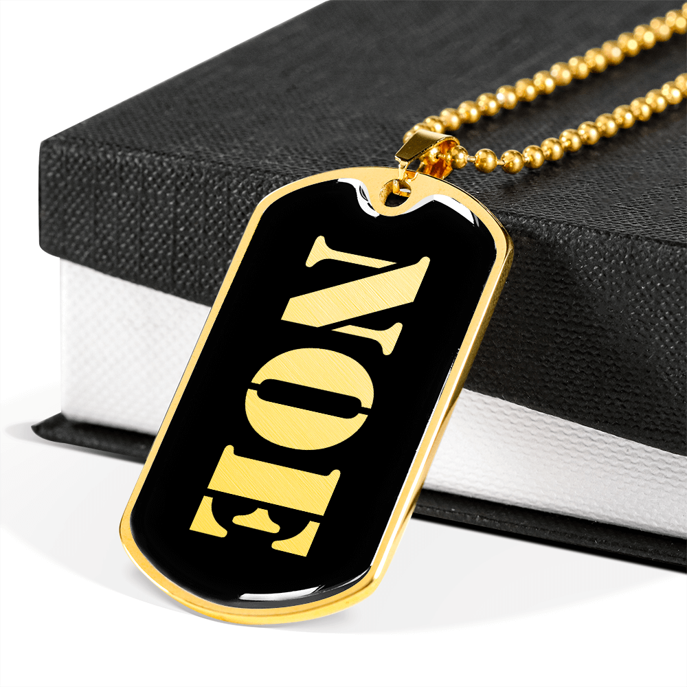 Noe v2 - 18k Gold Finished Luxury Dog Tag Necklace