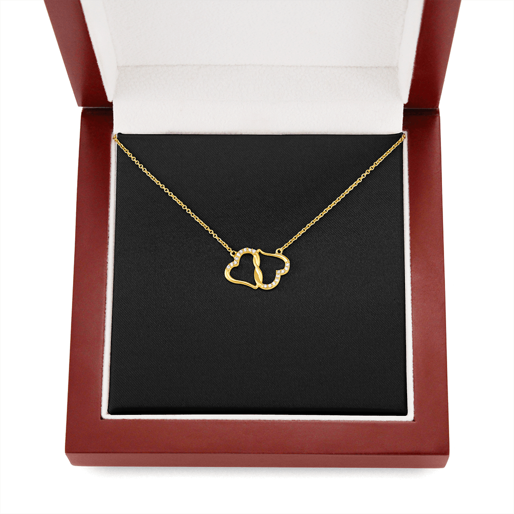 10k Solid Gold and Single Cut Diamonds Everlasting Love Necklace v2