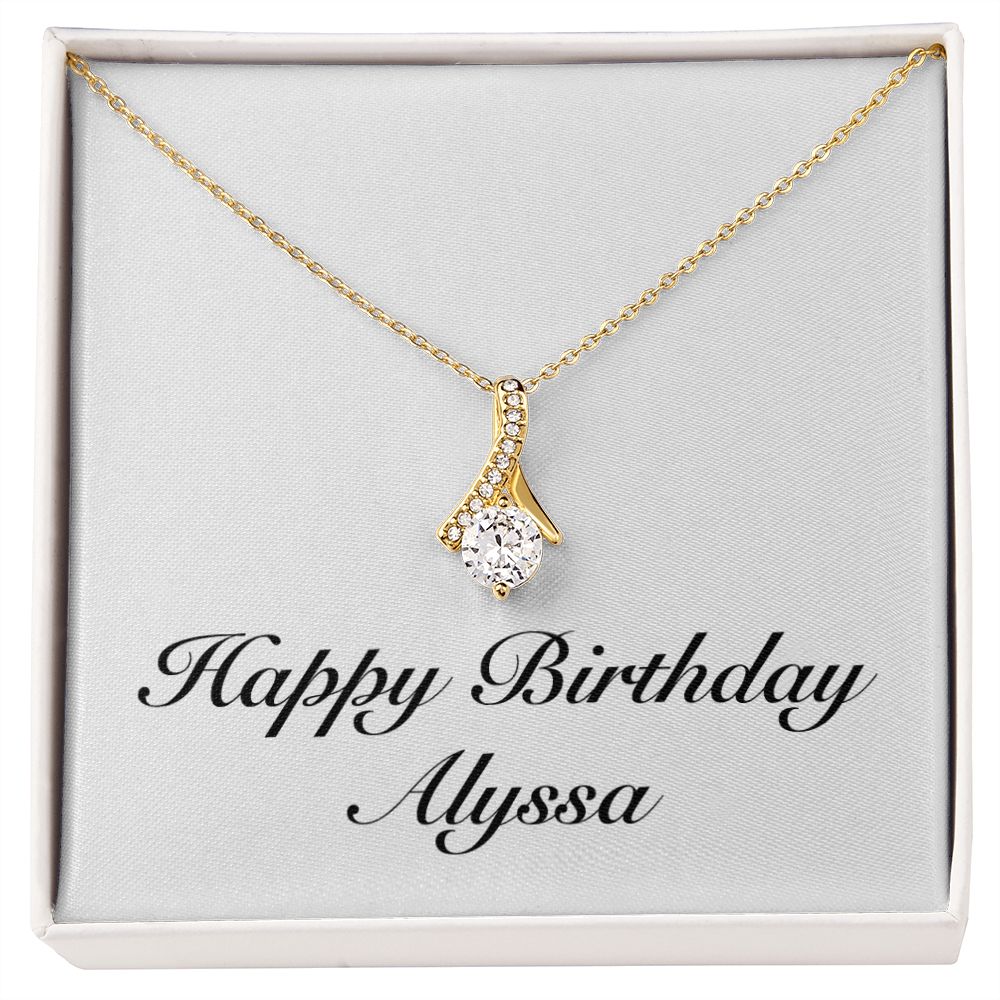 Happy Birthday Alyssa - 18K Yellow Gold Finish Alluring Beauty N