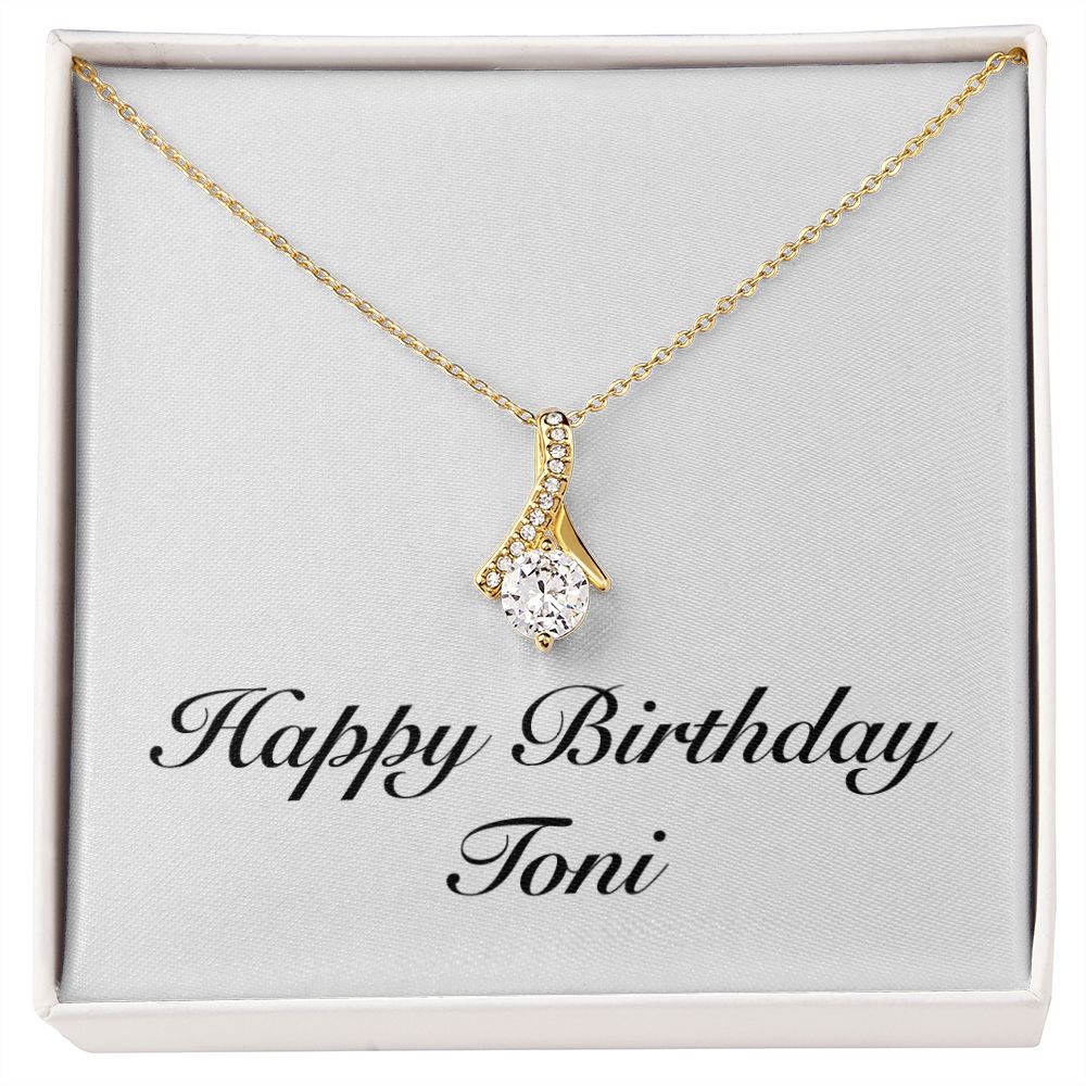 Happy Birthday Toni - 18K Yellow Gold Finish Alluring Beauty Necklace