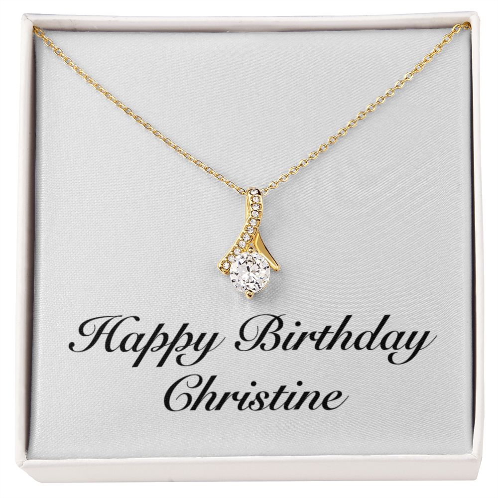 Happy Birthday Christine - 18K Yellow Gold Finish Alluring Beauty Necklace