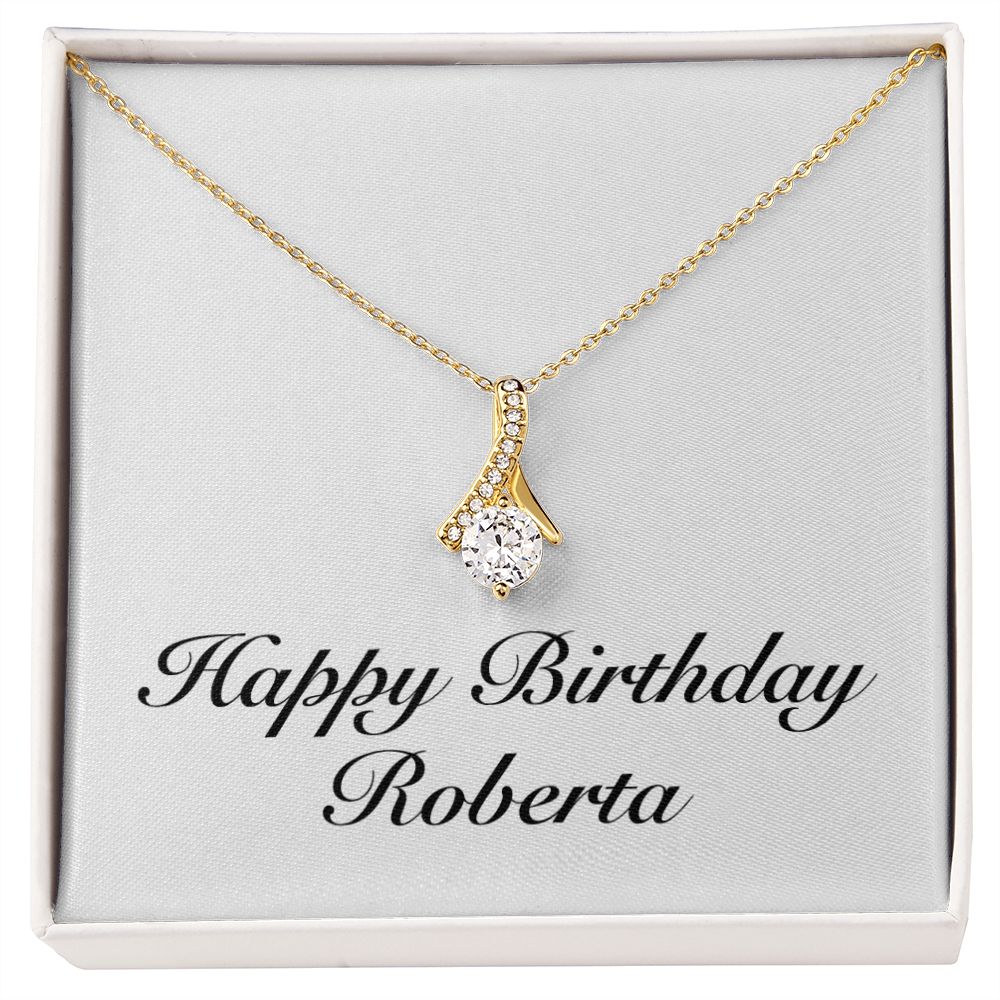 Happy Birthday Roberta - 18K Yellow Gold Finish Alluring Beauty 