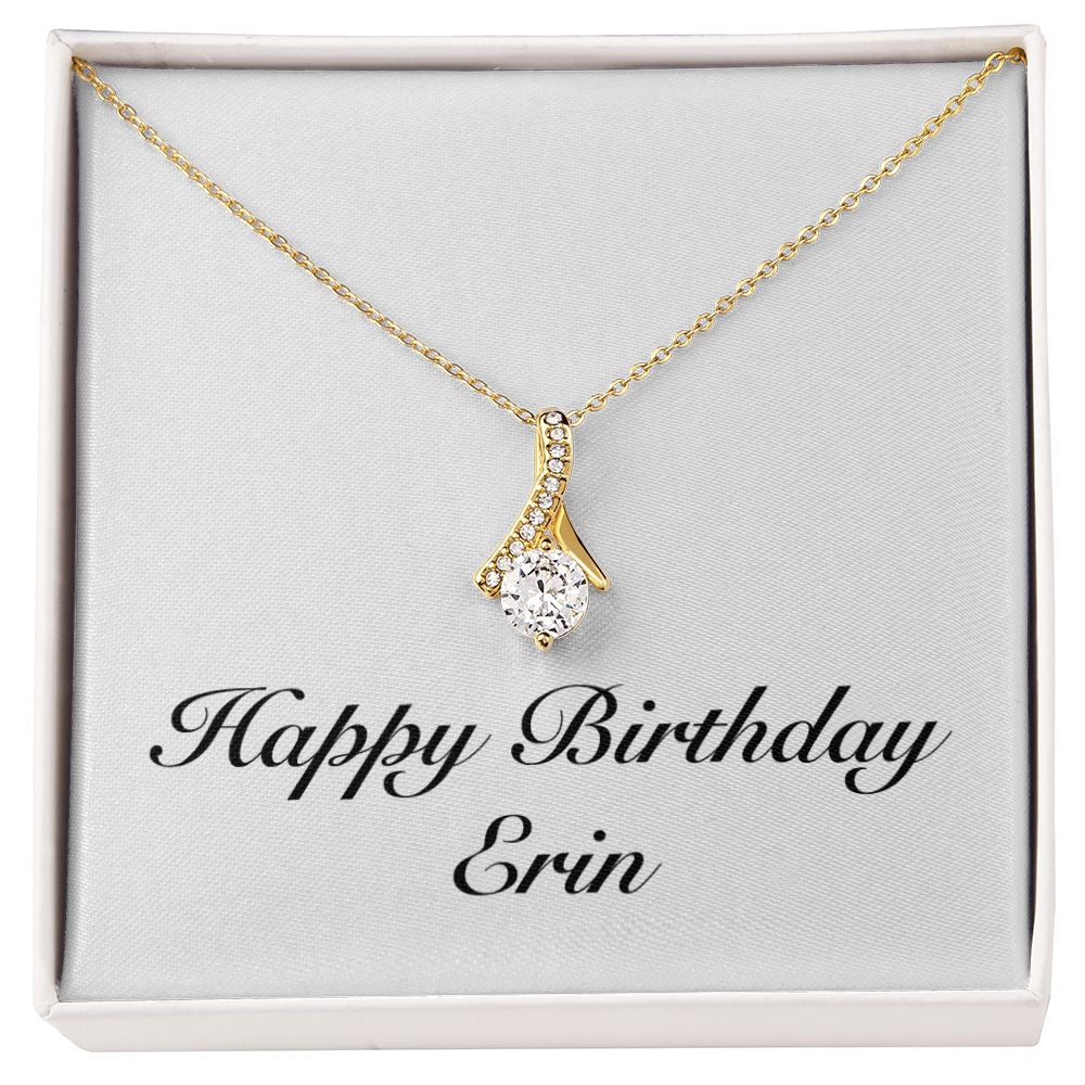 Happy Birthday Erin - 18K Yellow Gold Finish Alluring Beauty Necklace