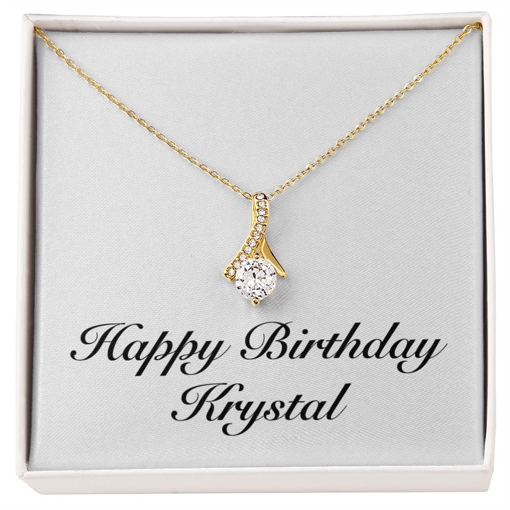 Happy Birthday Krystal - 18K Yellow Gold Finish Alluring Beauty 