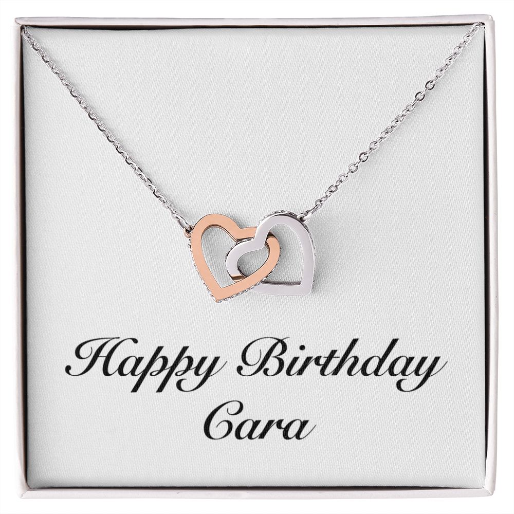 Happy Birthday Cara - Interlocking Hearts Necklace