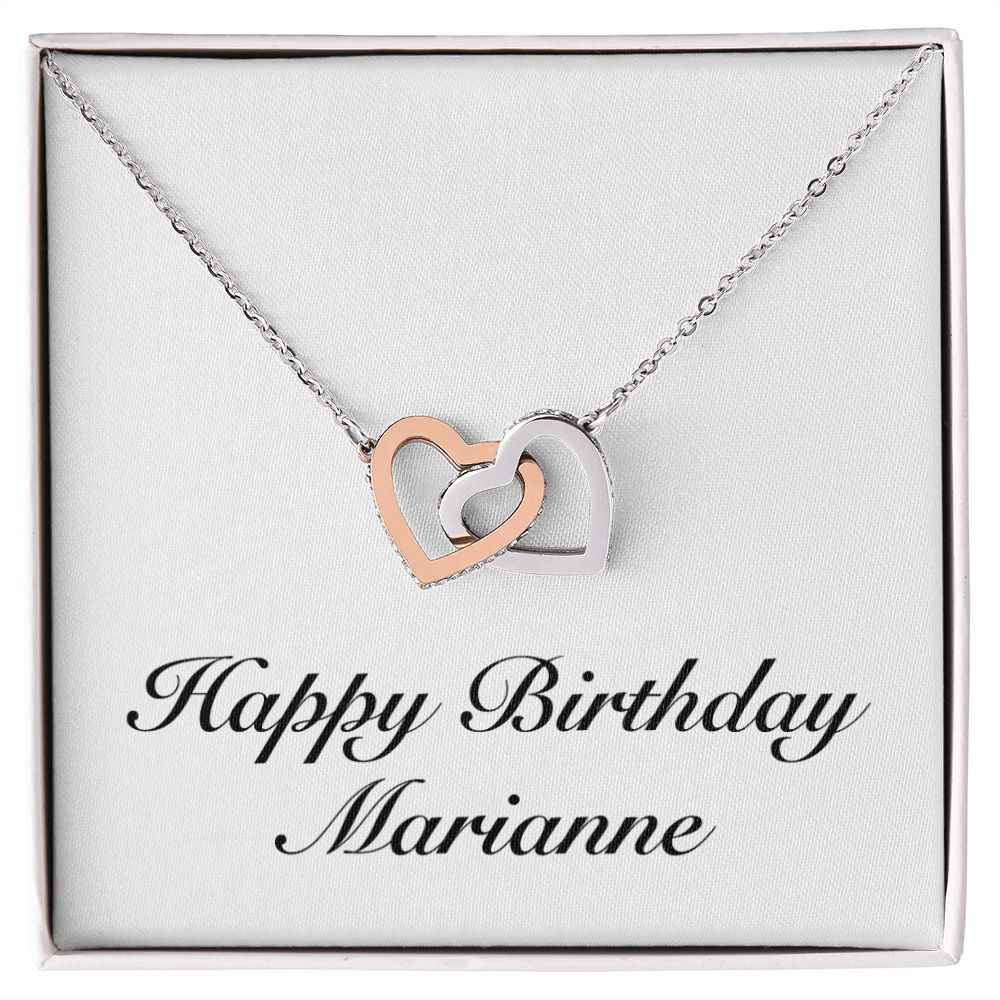 Happy Birthday Marianne - Interlocking Hearts Necklace
