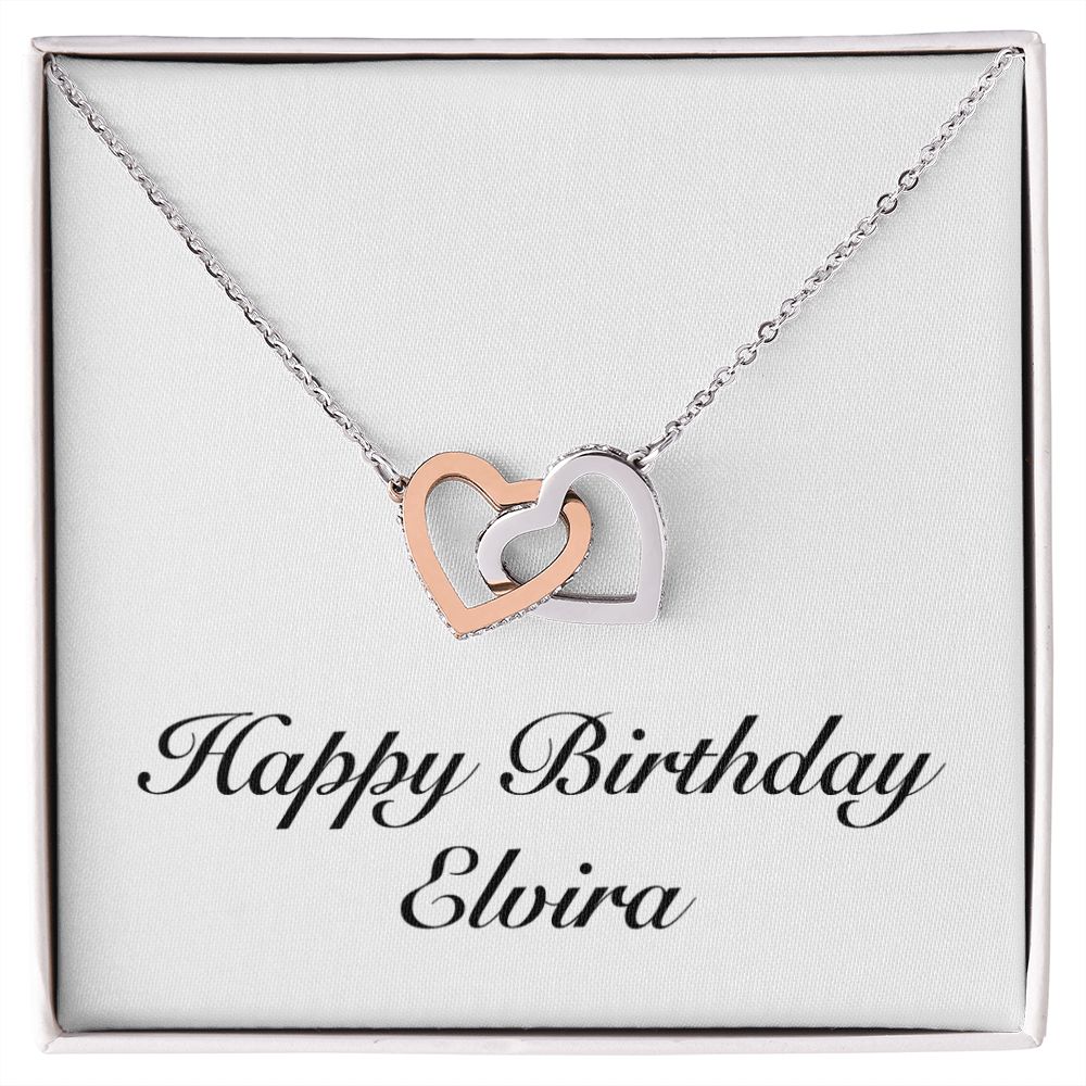 Happy Birthday Elvira - Interlocking Hearts Necklace