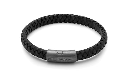 Pop Rigato Double Wrap Leather Bracelet In Black