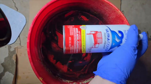 spray colors into bucket