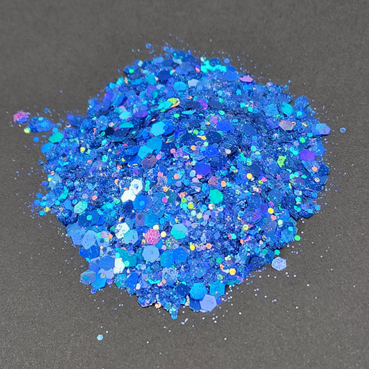 Ceylon Sapphire Chunky Hex Mix Glitter / Beautiful Deep Blue-Gray