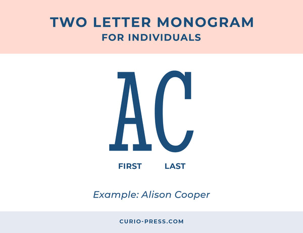Two Letter Individual Monogram Guide Curio Press