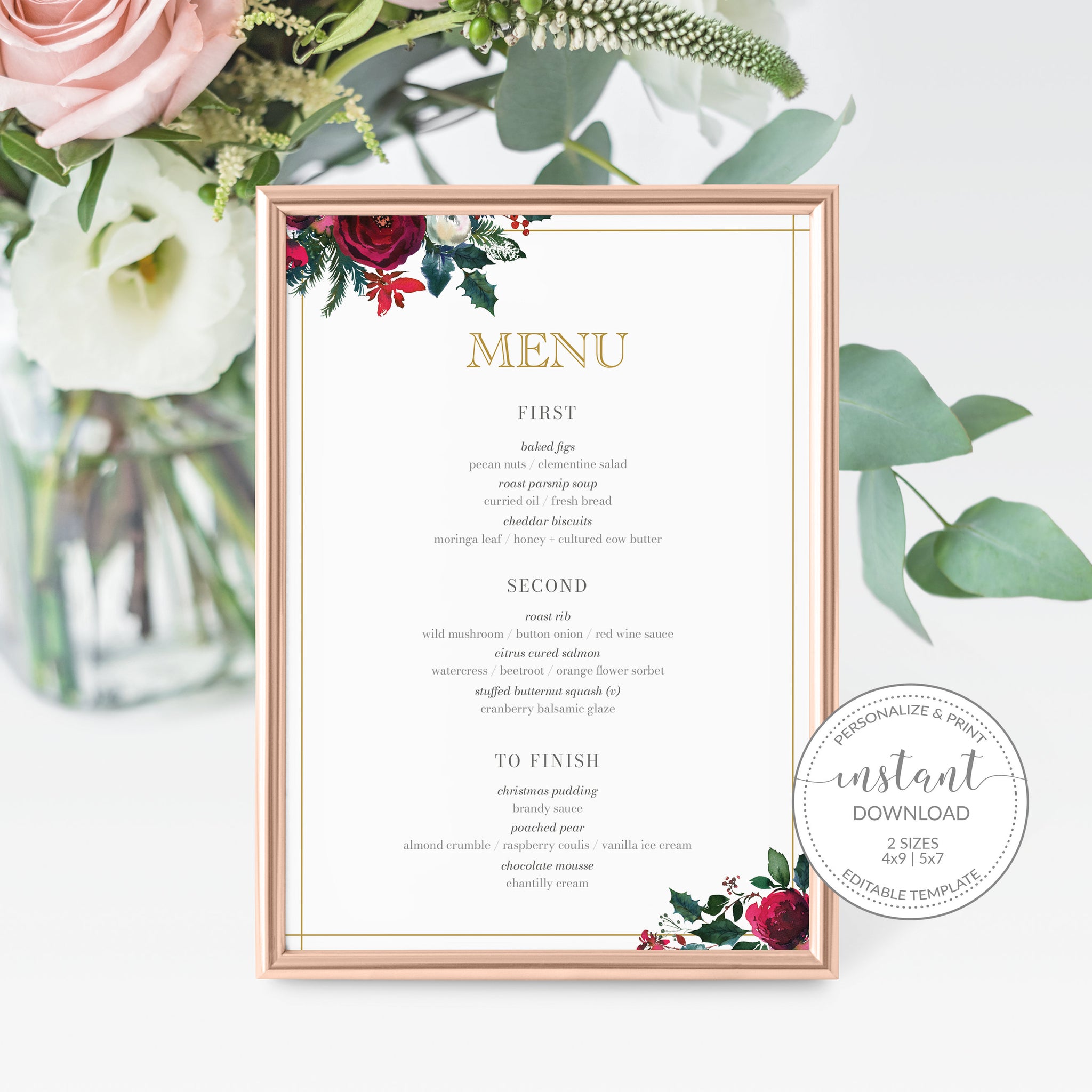 Christmas Dinner Menu Template