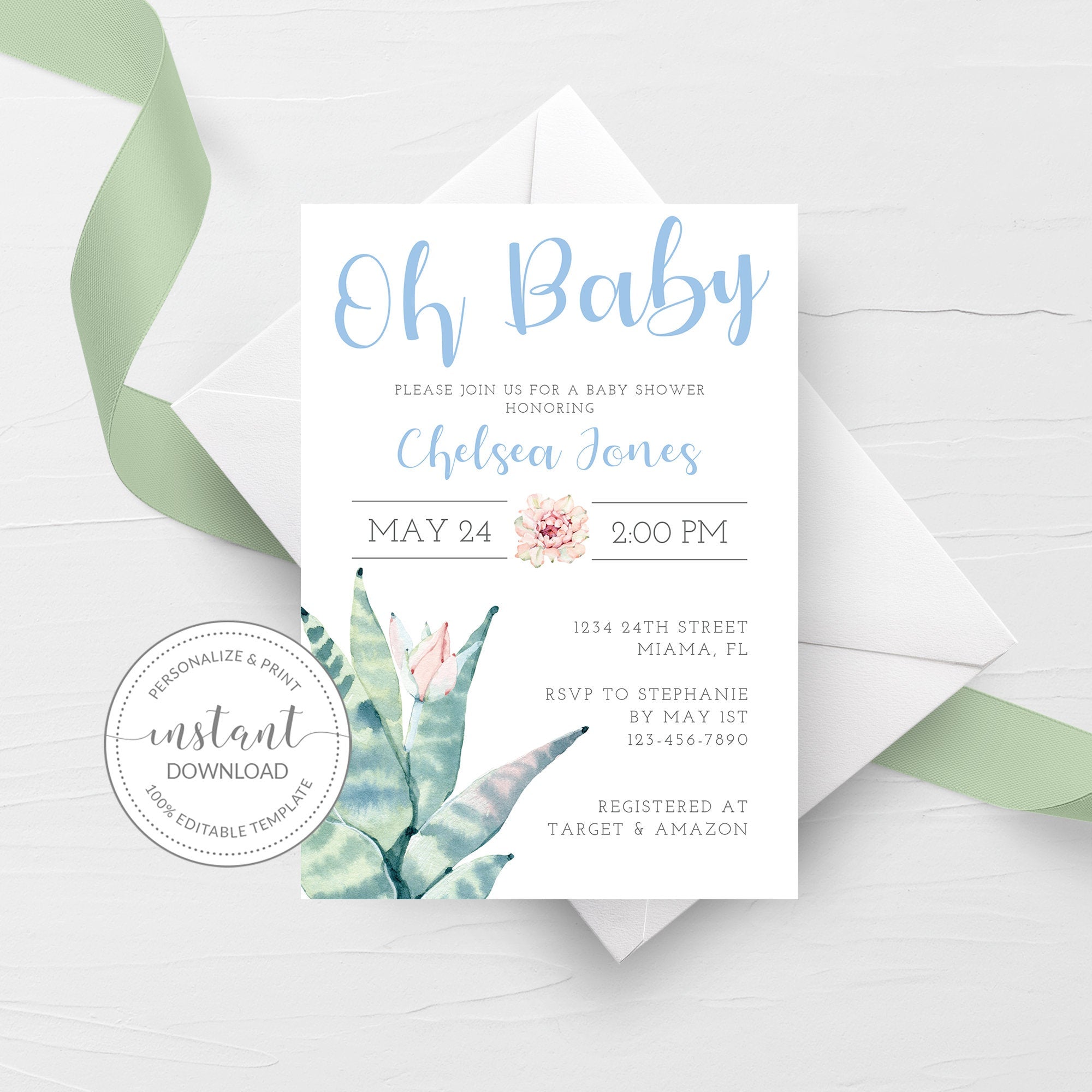 baby shower invitation template for a boy